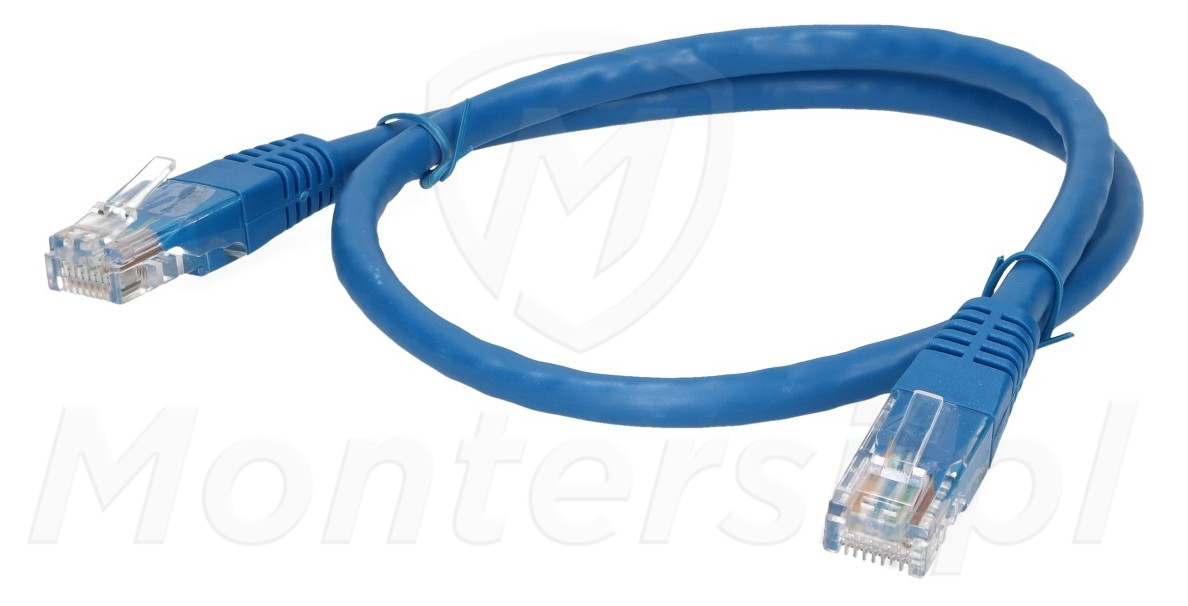 Patchcord U/UTP kat.6, długość 0.5m - niebieski
