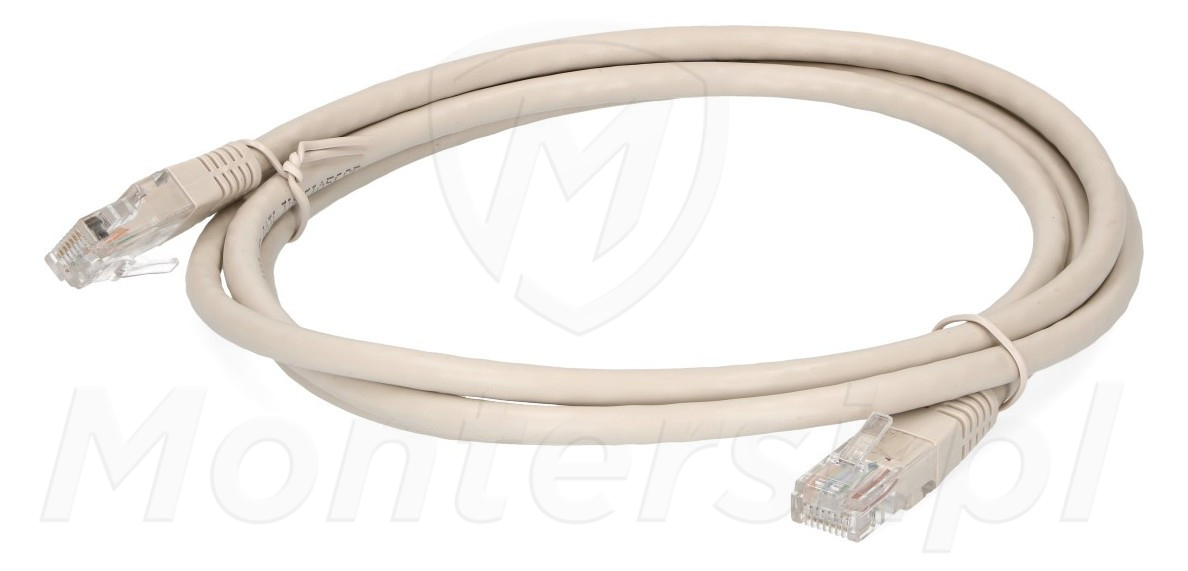 Patchcord U/UTP kat.6, długość 1.5m - szary