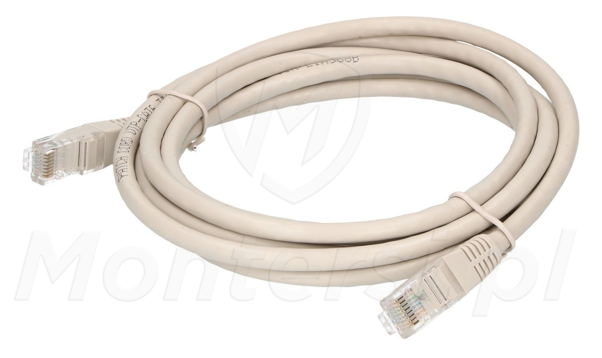 Patchcord U/UTP kat.6, długość 2m - szary