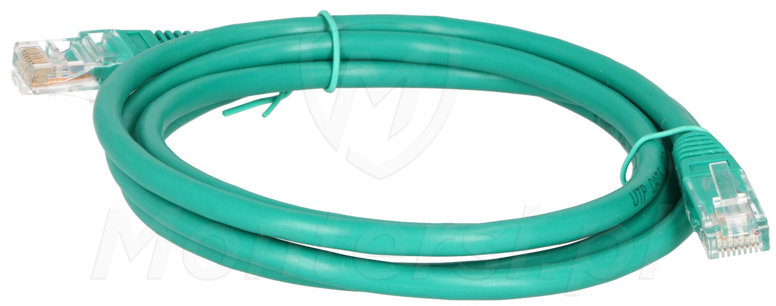 Patchcord U/UTP kat.6, długość 1m - zielony