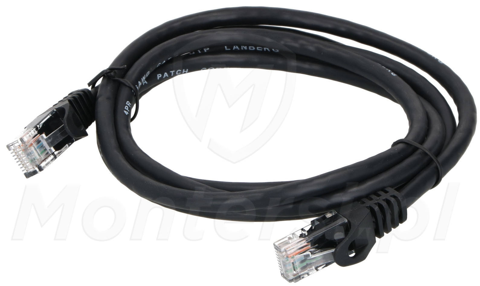 Patchcord U/UTP kat.6, długość 1m - czarny