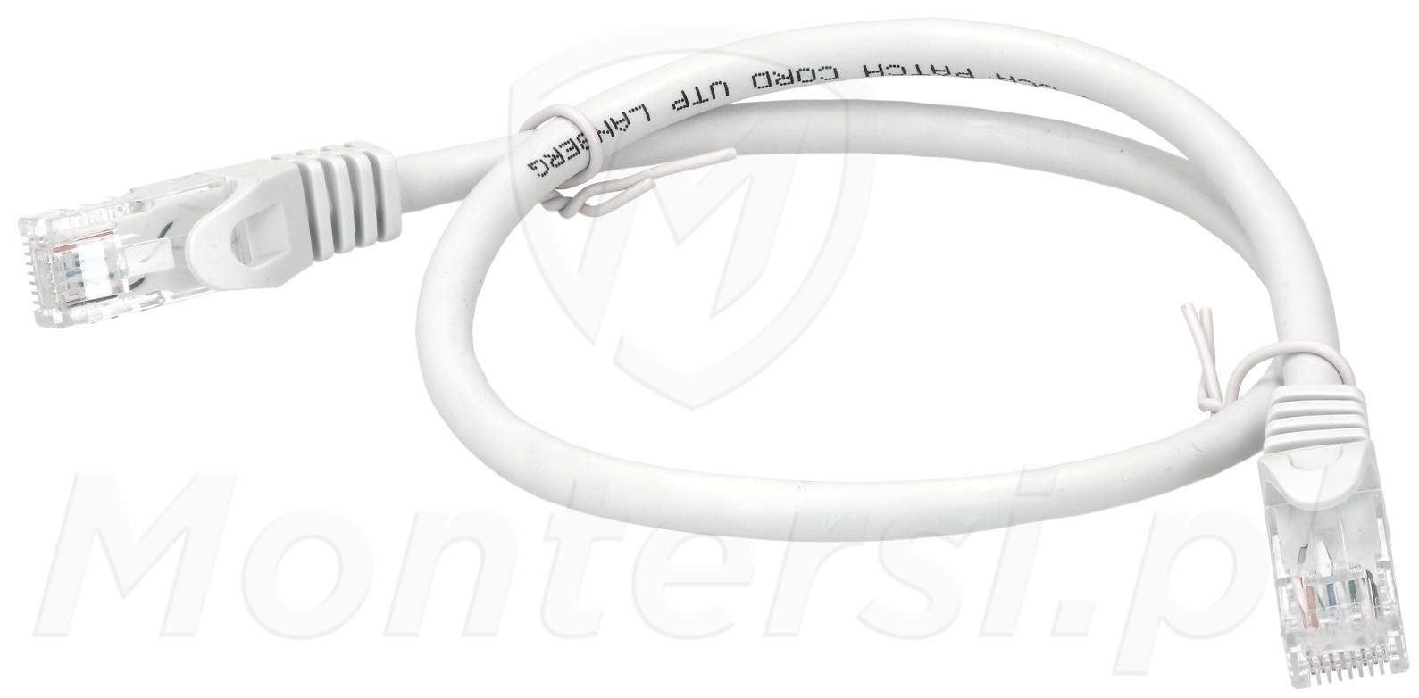 Patchcord U/UTP kat.6, długość 0.5m - biały
