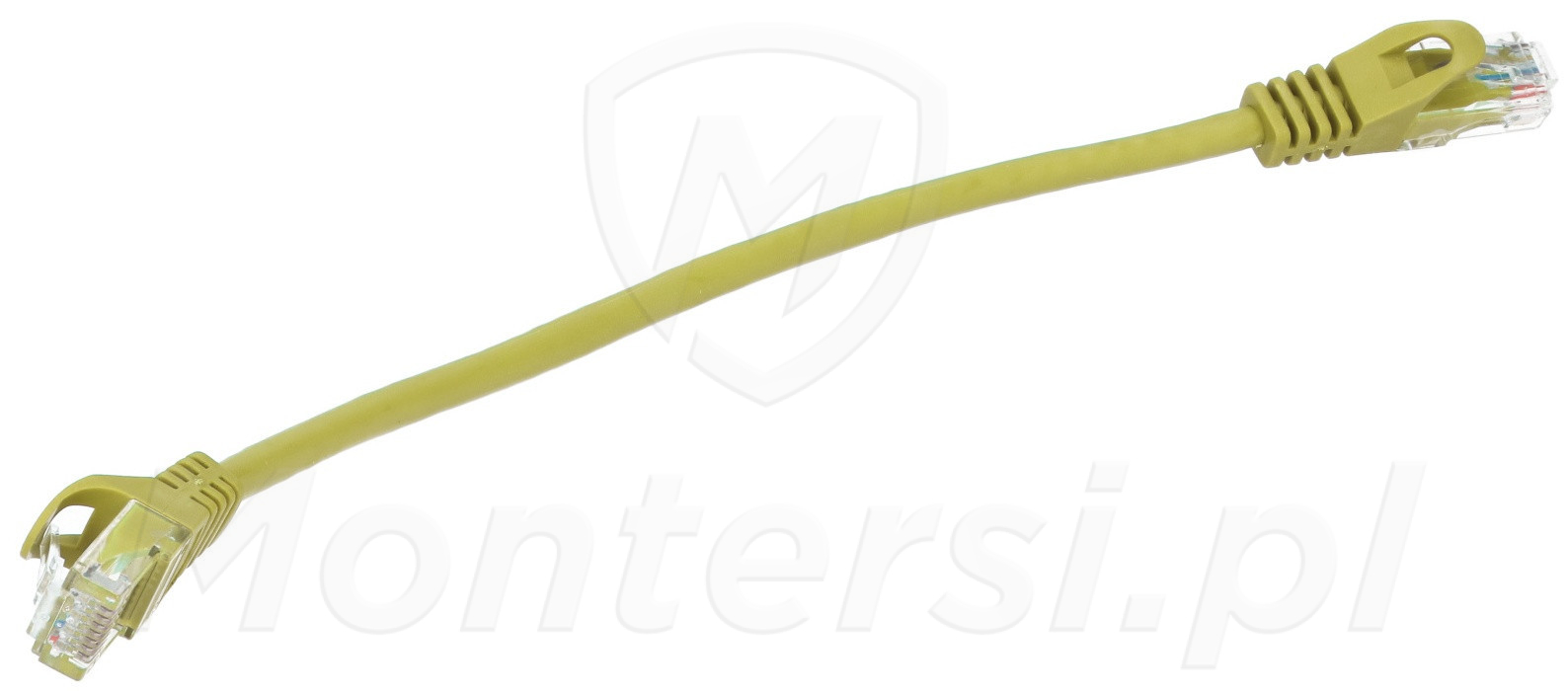 Patchcord U/UTP kat.6, długość 0.25m - żółty