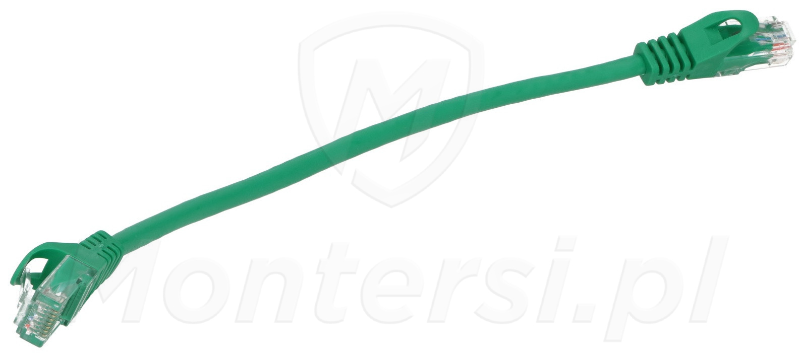 Patchcord U/UTP kat.6, długość 0.25m - zielony