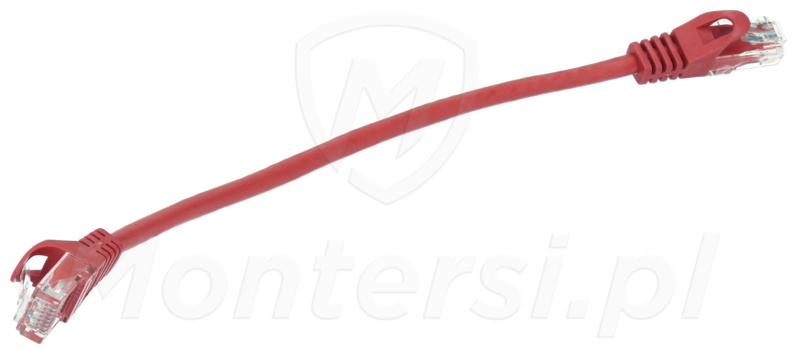 Patchcord U/UTP kat.6, długość 0.25m - czerwony