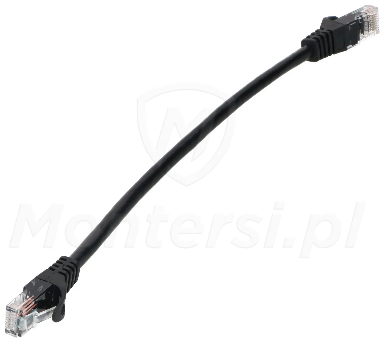 Patchcord U/UTP kat.6, długość 0.25m - czarny