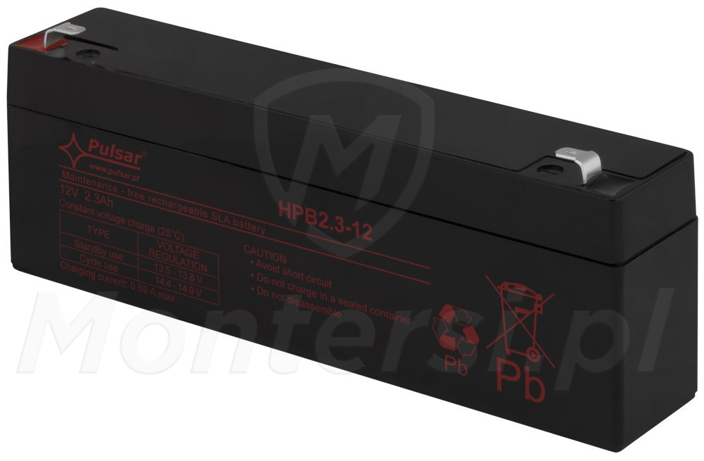 HPB2,3-12 - Akumulator bezobsługowy VRLA 12V / 2.3Ah, AGM