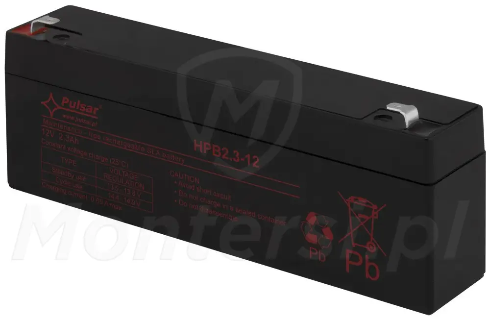 HPB2,3-12 - Akumulator bezobsługowy VRLA 12V / 2.3Ah, AGM