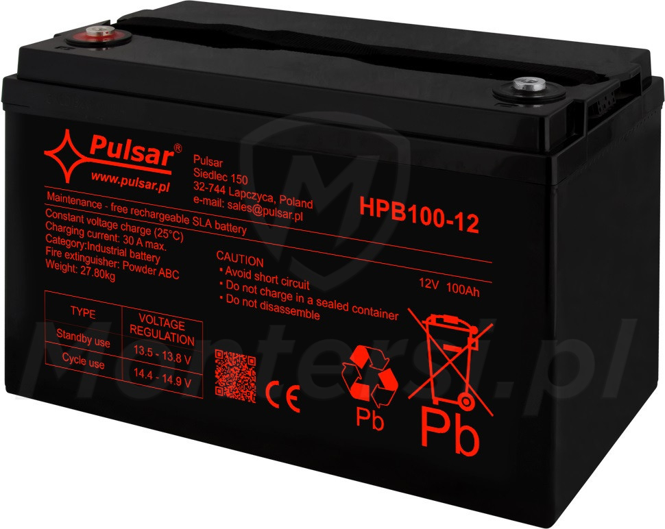 HPB100-12 - Akumulator bezobsługowy 12 V / 100 Ah