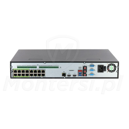 BCS-L-NVR1604-A-8K-16P-Ai2 - tył rejestratora + porty