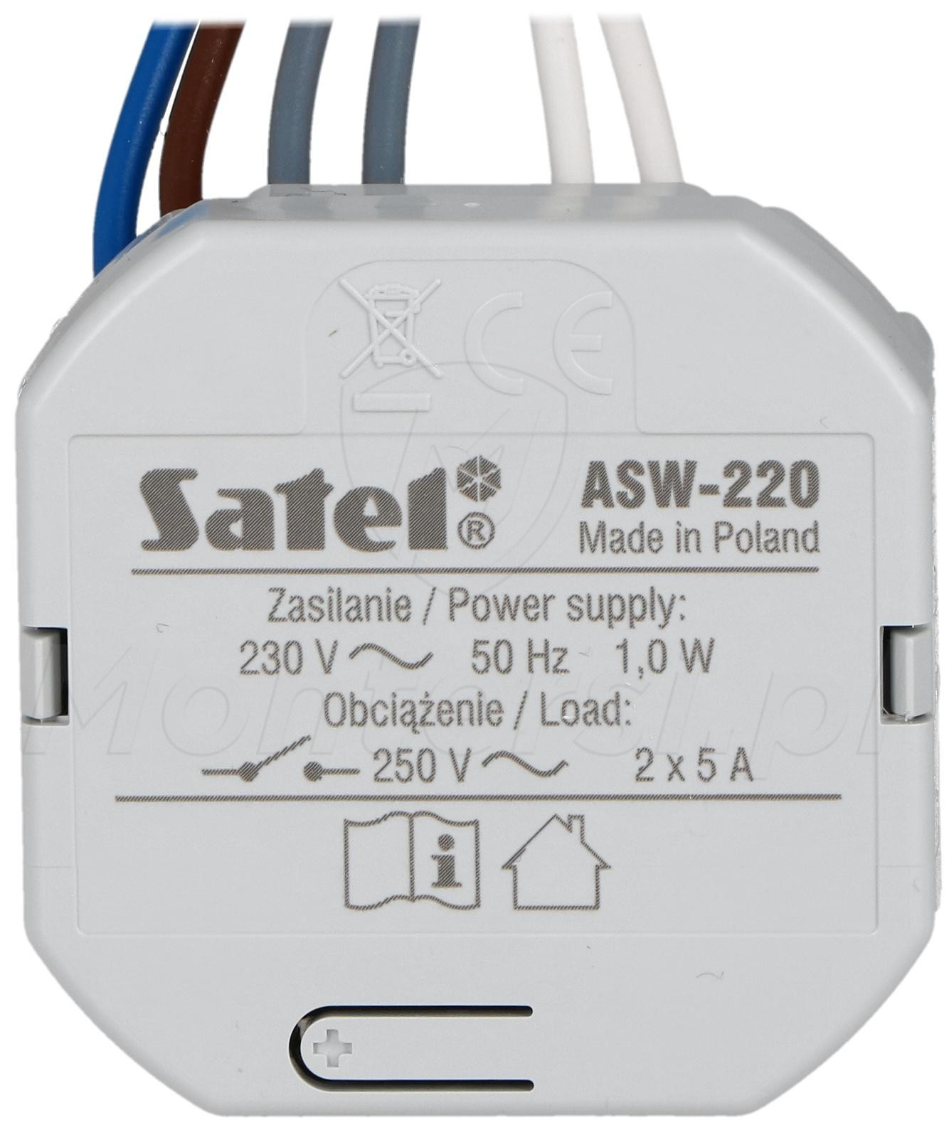ASW-220 - Bezprzewodowy dwukanałowy sterownik 230 V AC z funkcją pomiaru mocy (dopuszkowy)
