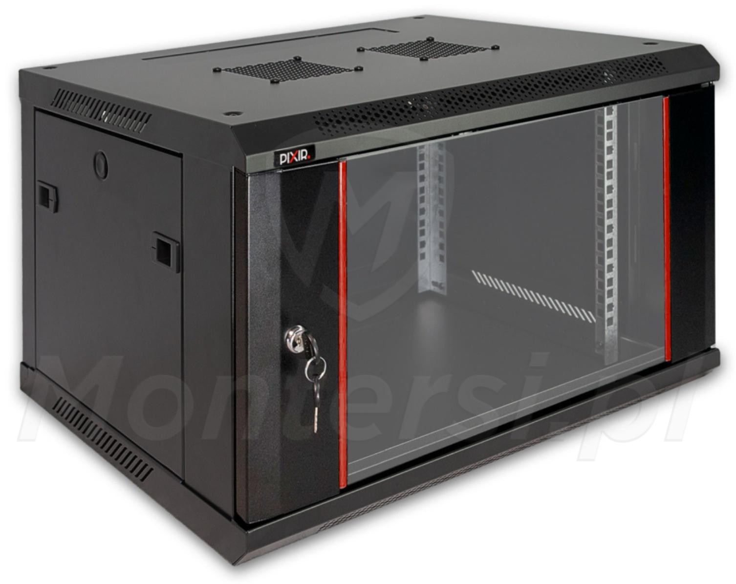 PIX-R19W-6U-350-B - Szafa wisząca 6U 350 mm, blacha 1,2 mm