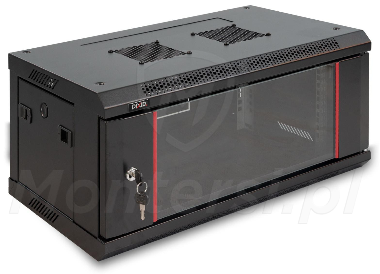 PIX-R19W-4U-350-B - Szafa wisząca 4U 350 mm, blacha 1,2 mm
