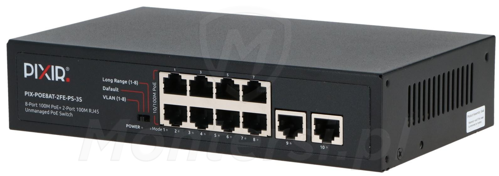 PIX-POE8AT-2FE-PS-3S - 8-portowy switch PoE