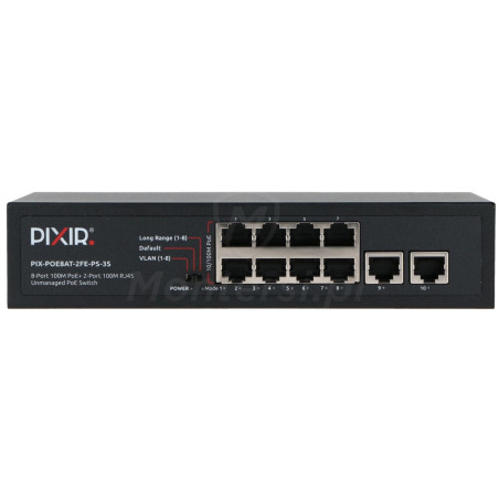 PIX-POE8AT-2FE-PS-3S - przód switcha PoE