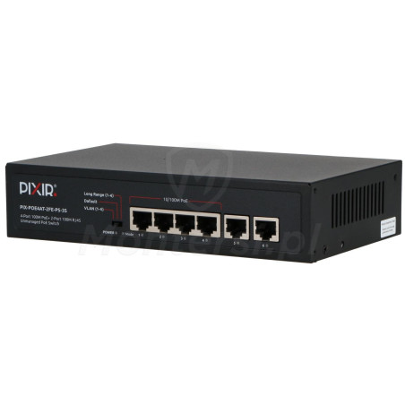 PIX-POE4AT-2FE-PS-3S - przód switcha PoE