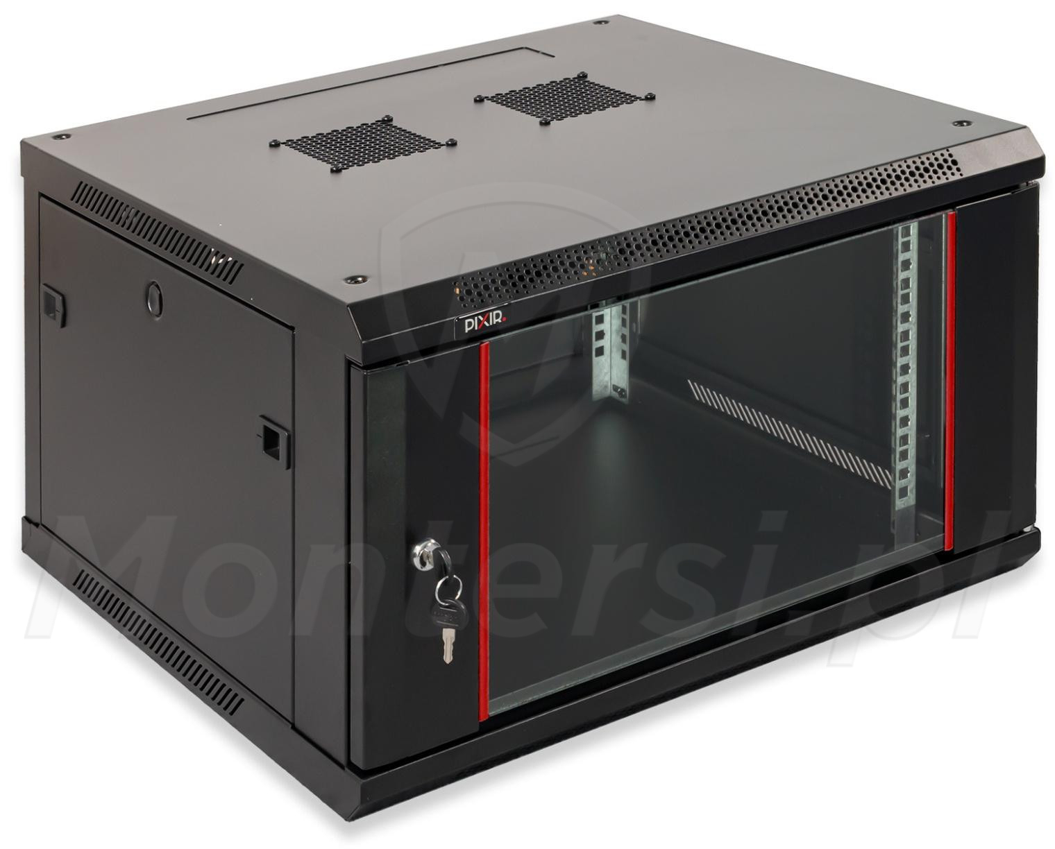 PIX-R19W-6U-600-B - Szafa wisząca 6U 600 mm, blacha 1,2 mm