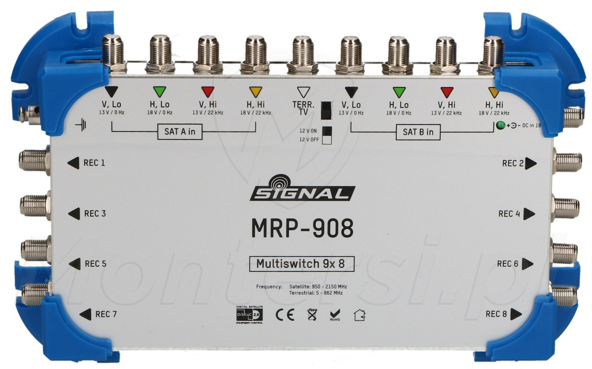 MRP-908 Multiswitch Signal 9/8 z pasywnym torem TV naziemnej