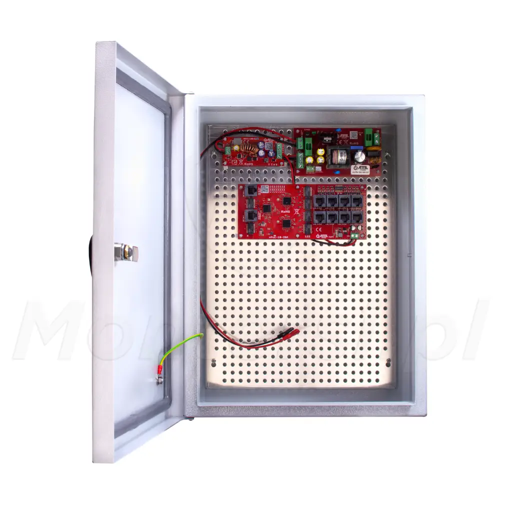 IPUPS-8-20-ALUL Zestaw buforowy do 8 kamer IP, switch PoE 8P + 2G