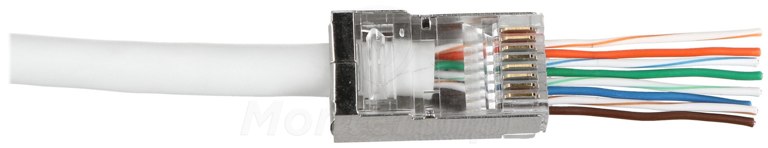 Wtyk RJ45 kat.6 ekranowany z przelotem