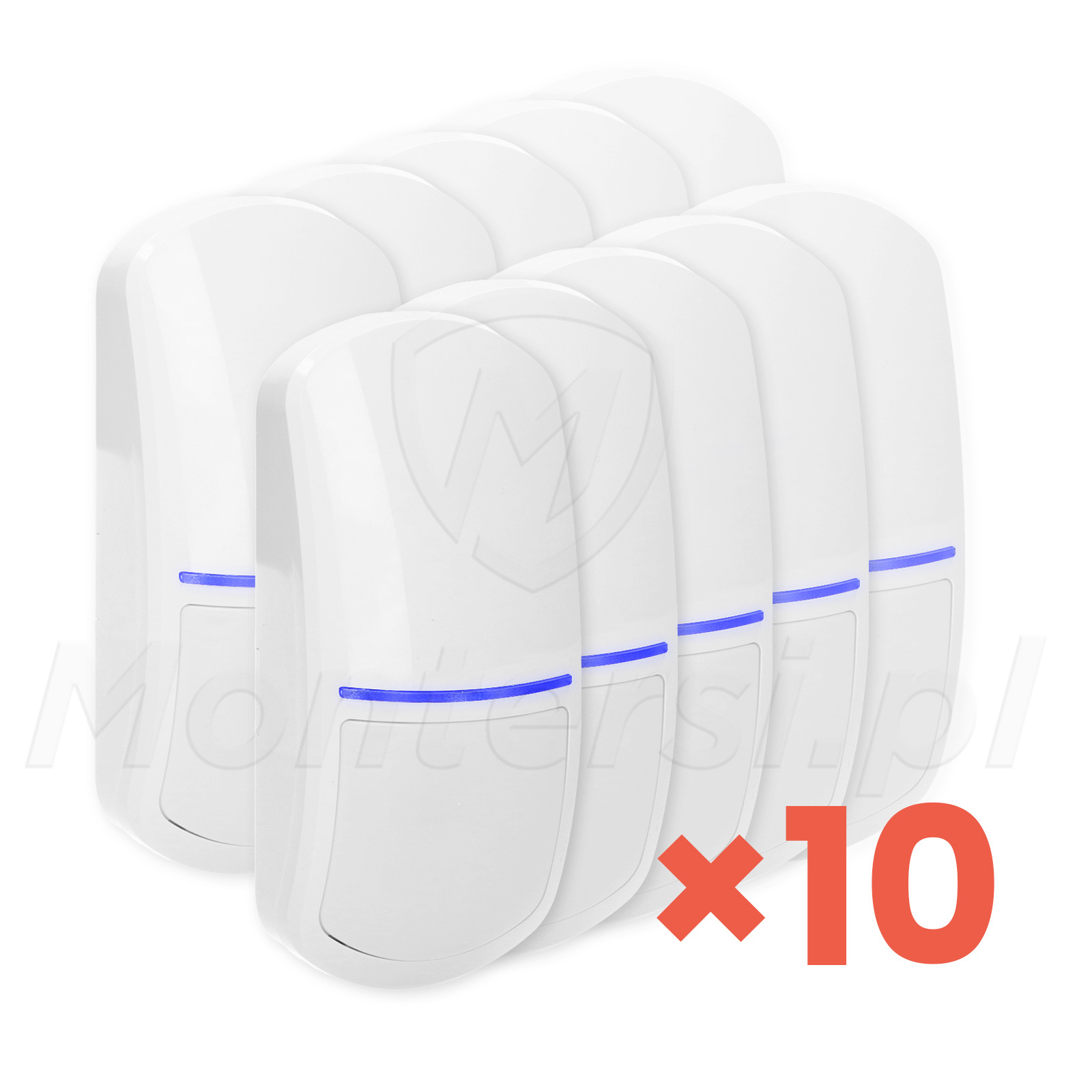 Zestaw 10 dualnych czujek ruchu SATEL SLIM-DUAL-PRO, Grade 3, antymasking IR