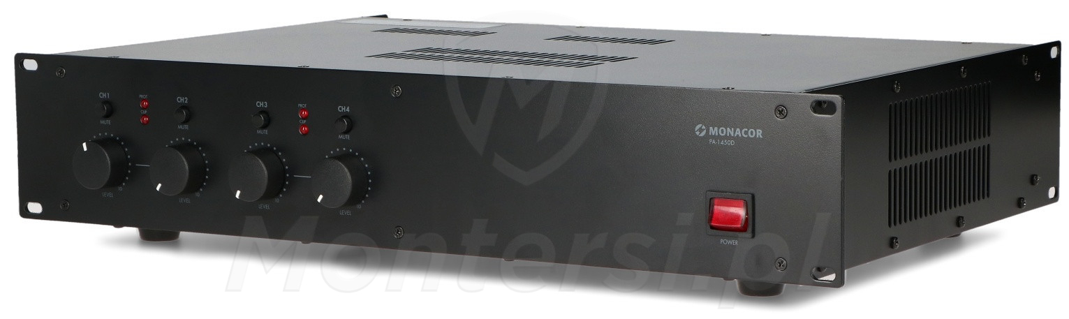 PA-1450D Wzmacniacz 4-kanałowy 200 W (4x50 W), 100 V, 70 V, 25 V,  4 Ohm, RACK 19"