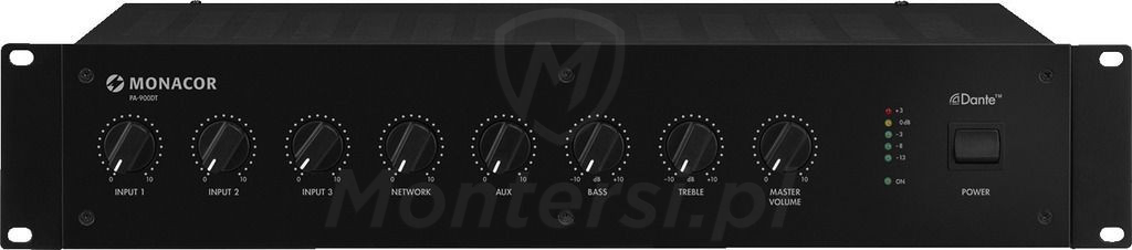 PA-900DT - Wzmacniacz 120W, 100V, 70V, 4Ohm, Rack 19", Dante