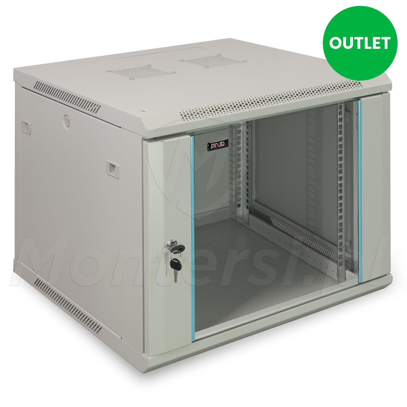 PIX-R19W-9U-600-G - Szafa wisząca 9U 600 mm,  OUTLET (uszkodzona w transporcie)