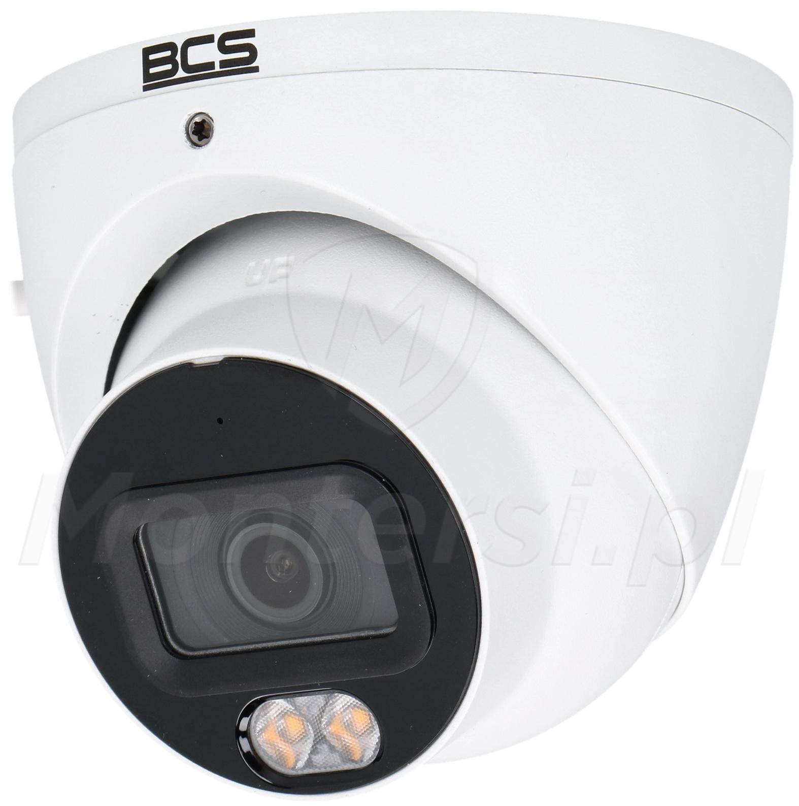 BCS-L-EIP28FCR3L3-AI1(2) - Kopułkowa kamera IP, 8 Mpx, IR+LED, Mikrofon, NightColor