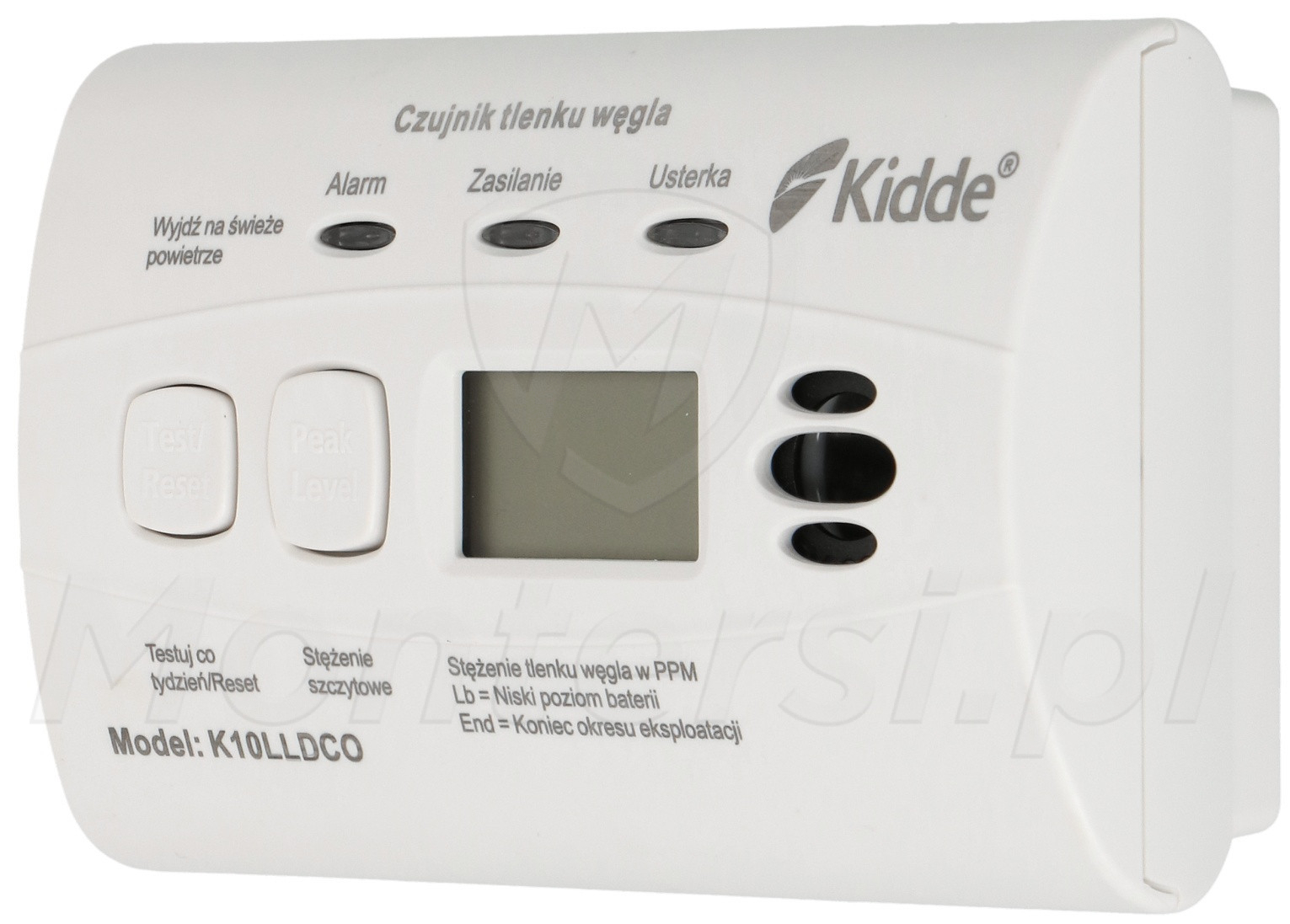 K10LLDCO - Czujka czadu z wyświetlaczem LCD