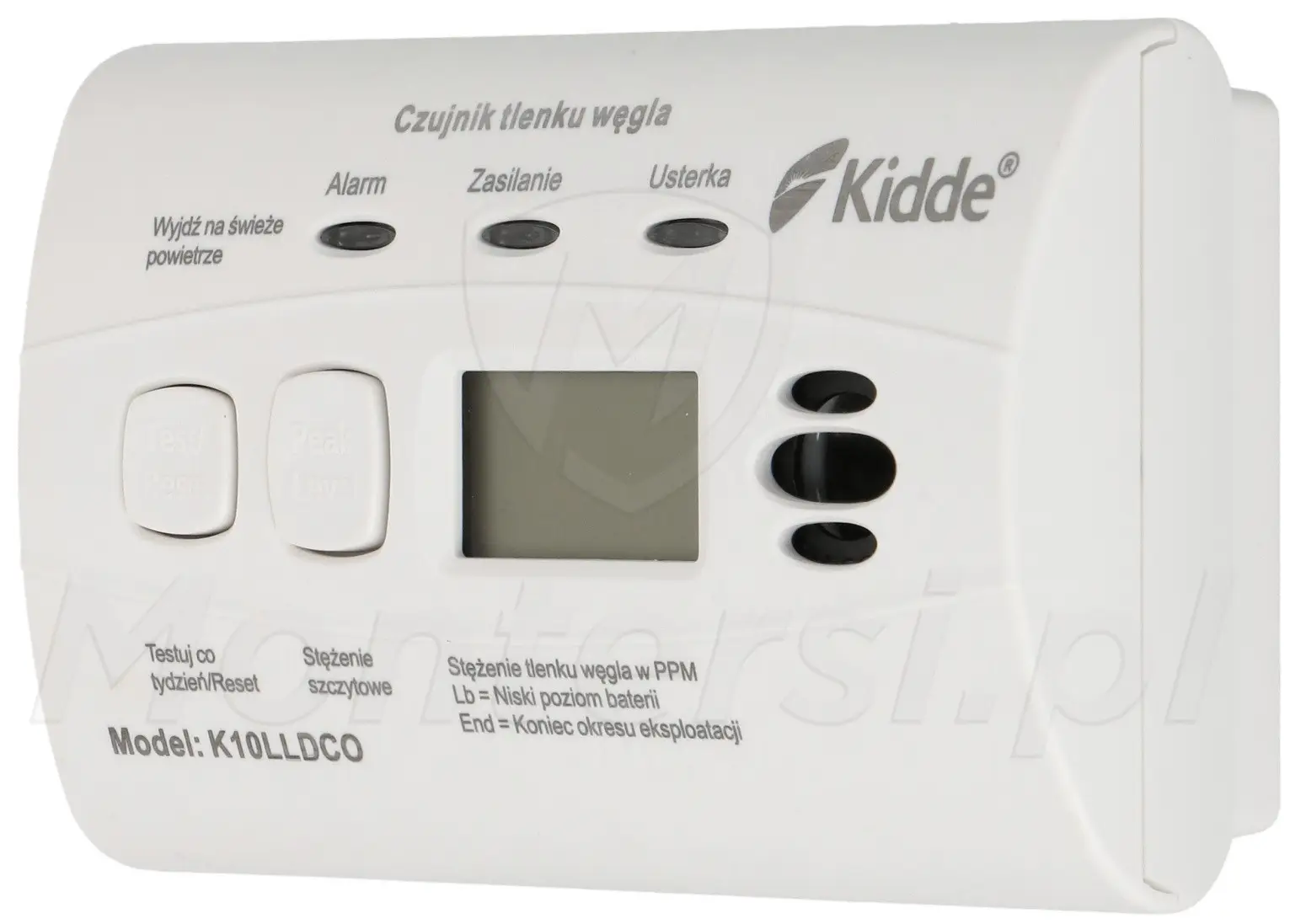 K10LLDCO - Czujka czadu z wyświetlaczem LCD