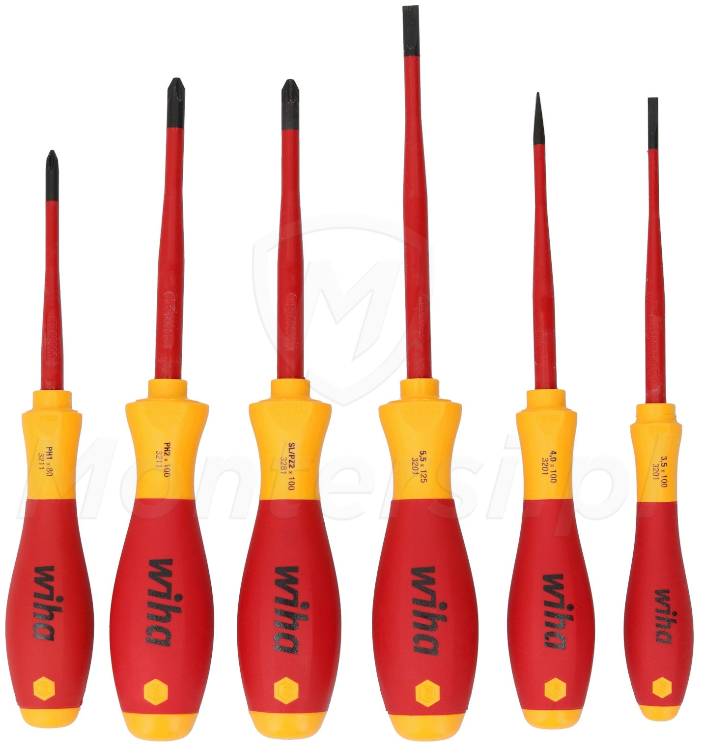 WIHA 38362 - Zestaw wkrętaków dla elektryków, 6 wkrętaków, izolowane uchwyty SoftFinish