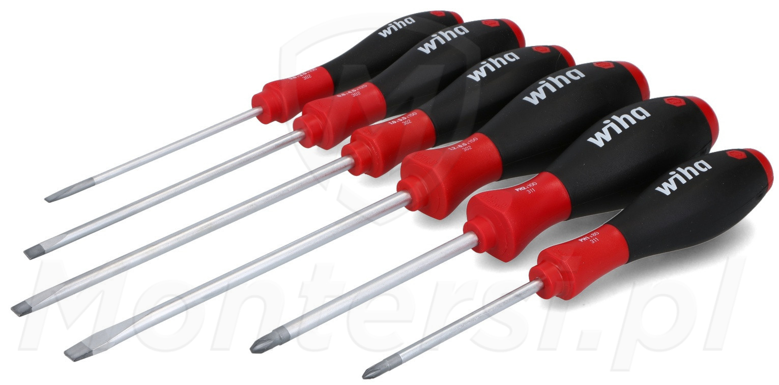 WIHA 07152 - Zestaw wkrętaków SoftFinish, 6 wkrętaków, wąski trzonek