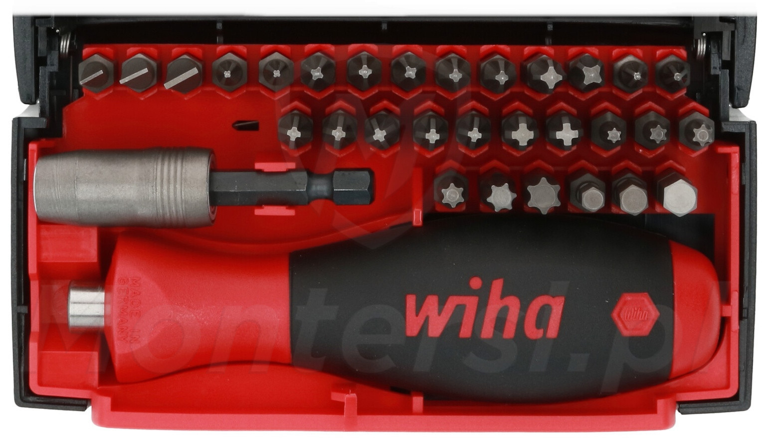 WIHA 34686 - Zestaw 30 bitów z uchwytem szybkiej wymiany CentroFix oraz rękojeścią SoftFinish