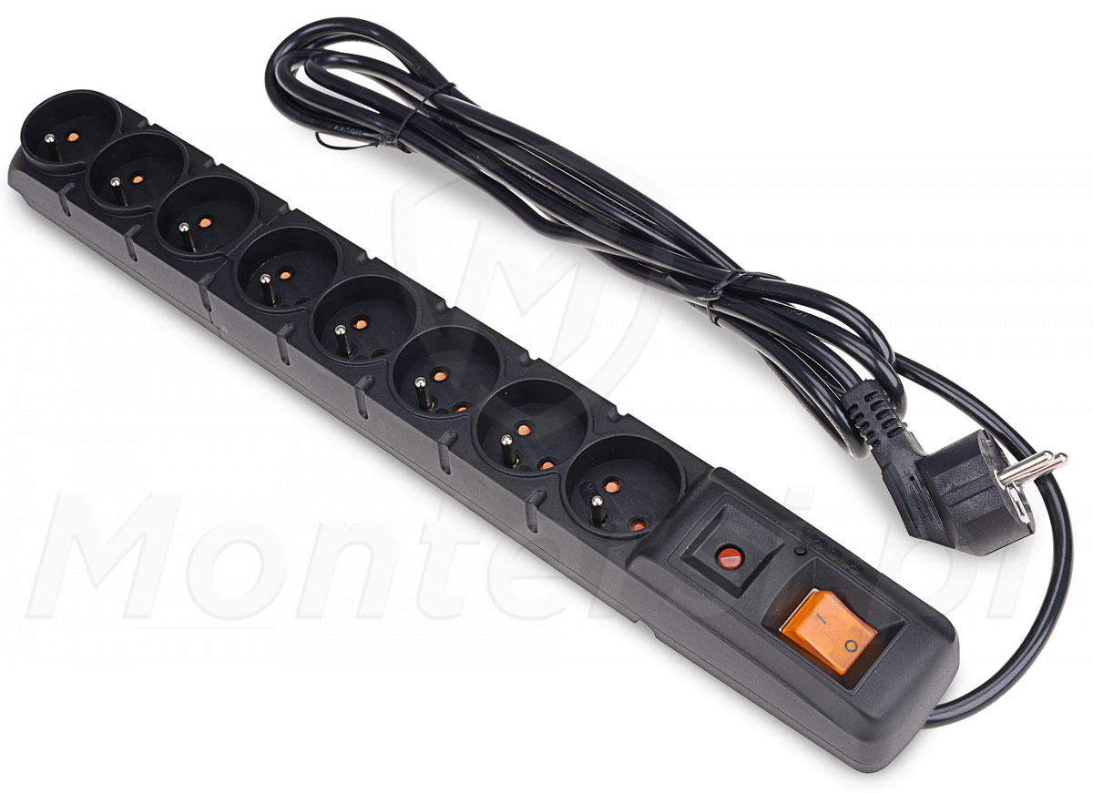 ACAR S8 FA RACK - Listwa zasilająca 230V, 2300W, 3m, profil RACK