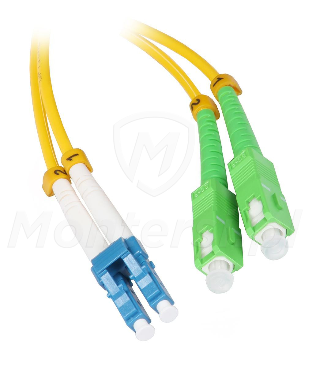 Patchcord jednomodowy PC-2372D-1 2xSC/APC - 2xSC/UPC, duplex