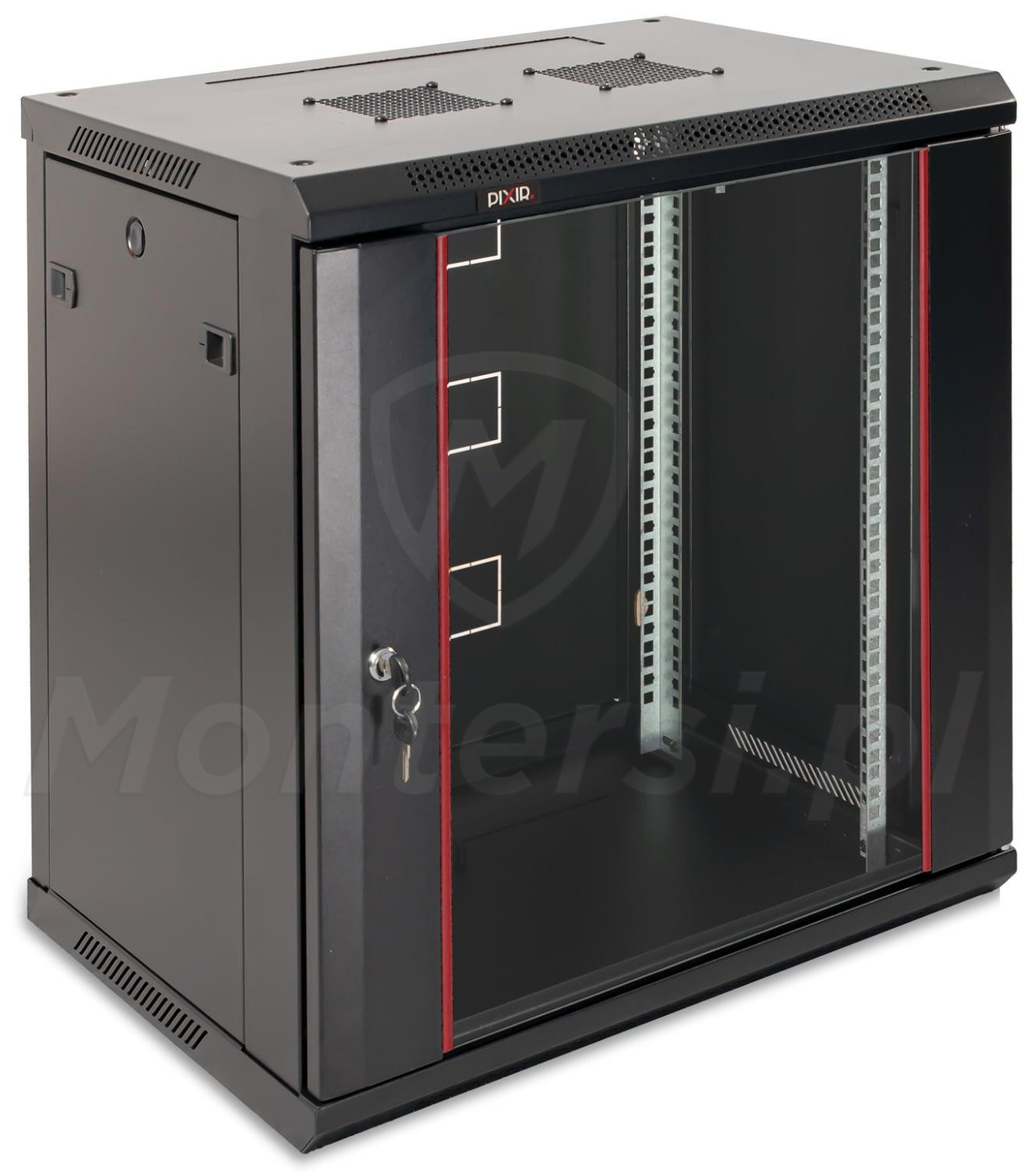 PIX-R19W-12U-450-B - Szafa wisząca 12U 450 mm, blacha 1,2 mm