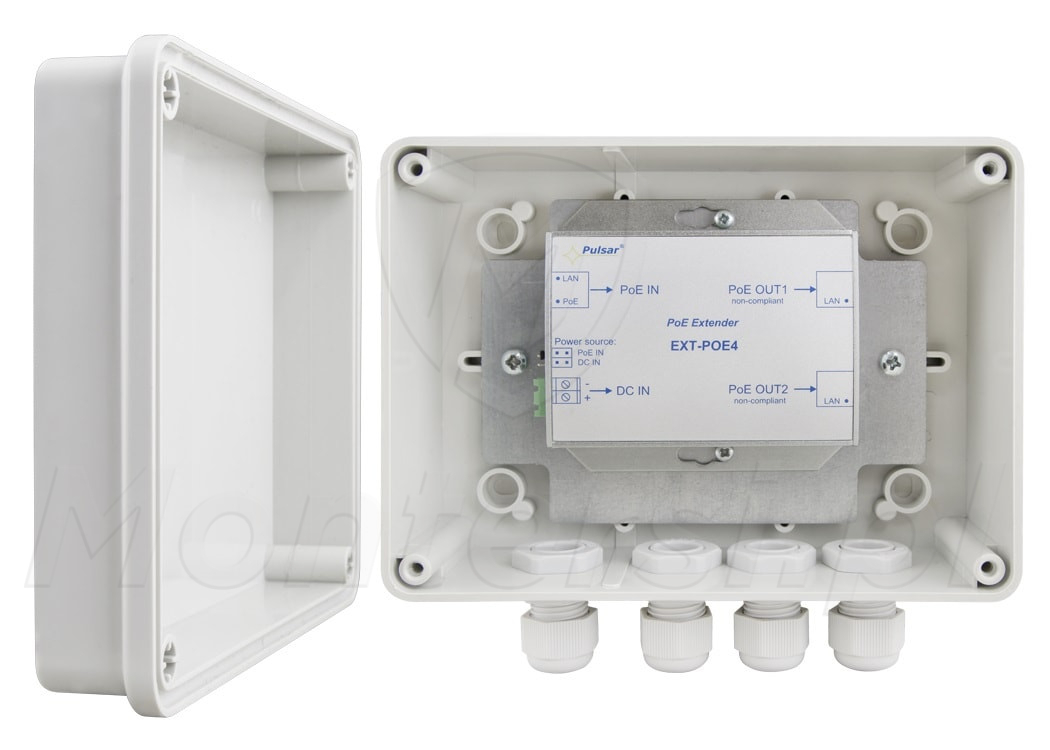 EXT-POE4H - Extender PoE 1x IN / 2x OUT Passive, IP56