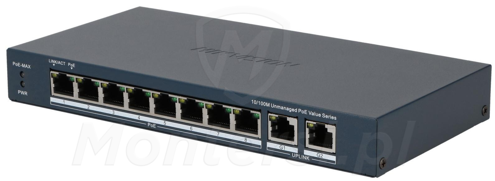 DS-3E0310P-E/M(B) - 8-portowy switch PoE