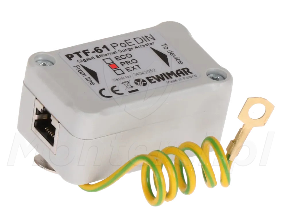 PTF-61-PRO/PoE/DIN - Zabezpieczenie przeciwprzepięciowe