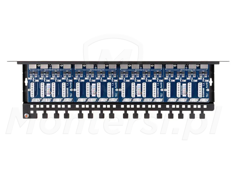 PTU-616R-PRO/PoE - 16-kanałowy moduł ogranicznika przepięć z podstawą RACK
