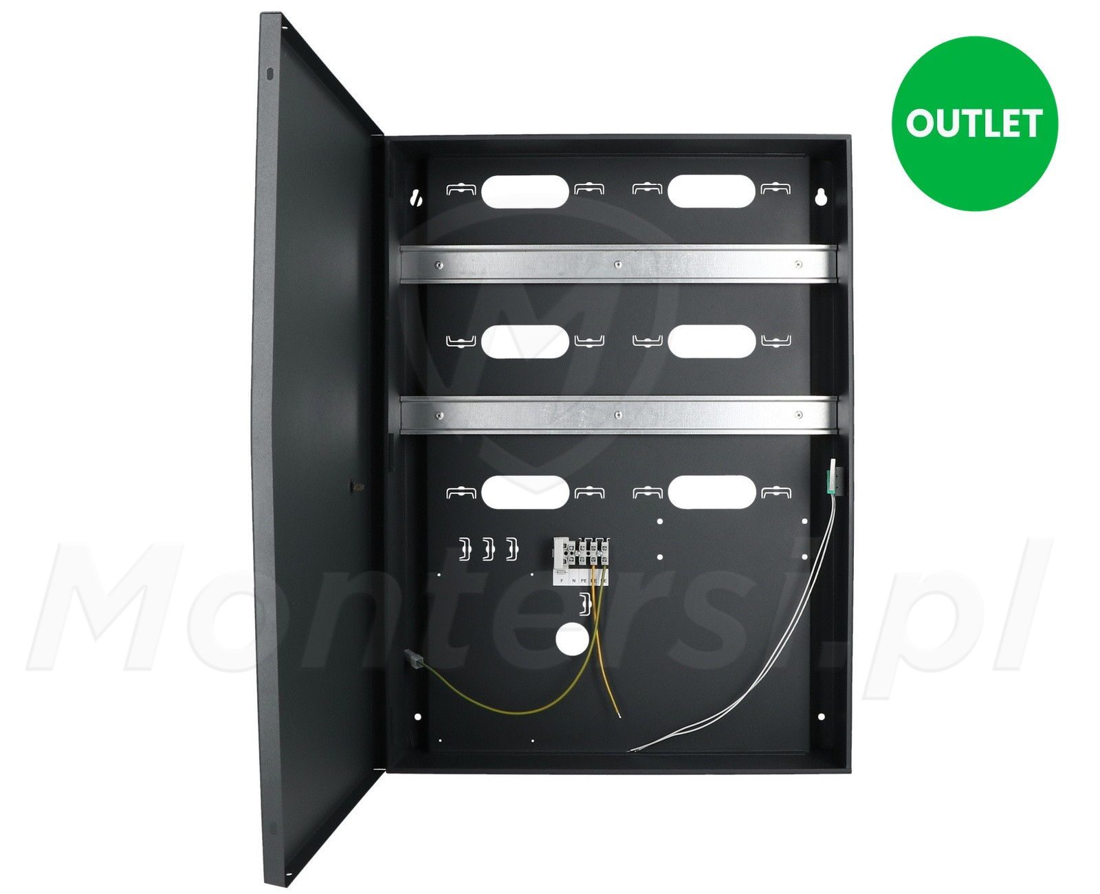 ME-43 - Metalowa obudowa 2x DIN z miejscem na akumulator OUTLET (uszkodzona w transporcie)