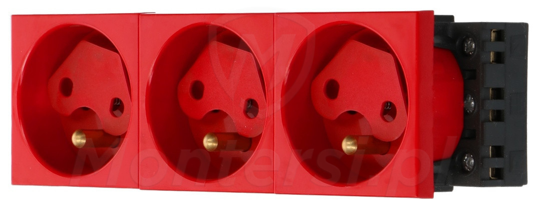 WP45X4577 - Gniazdo 3x 230 V AC typu F, blokada