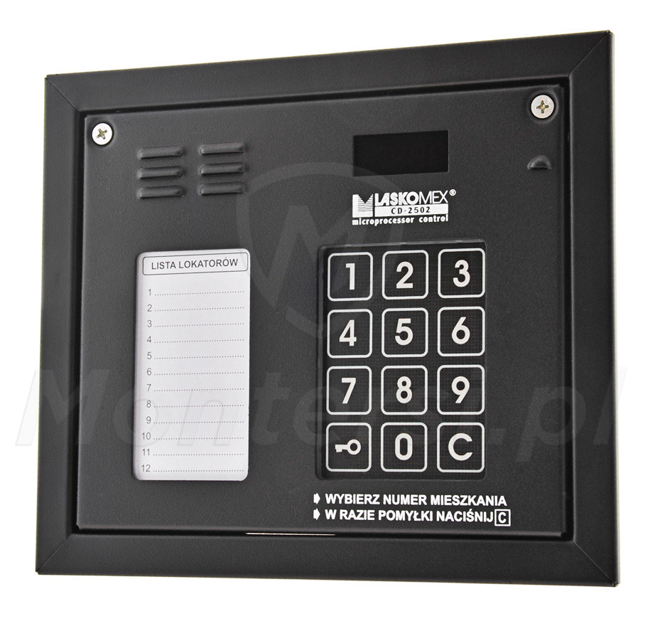 CP-2502NP - Cyfrowy panel bramowy z listą lokatorów