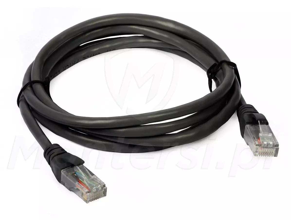 Patchcord U/UTP kat.5e, długość 1.5 m - czarny