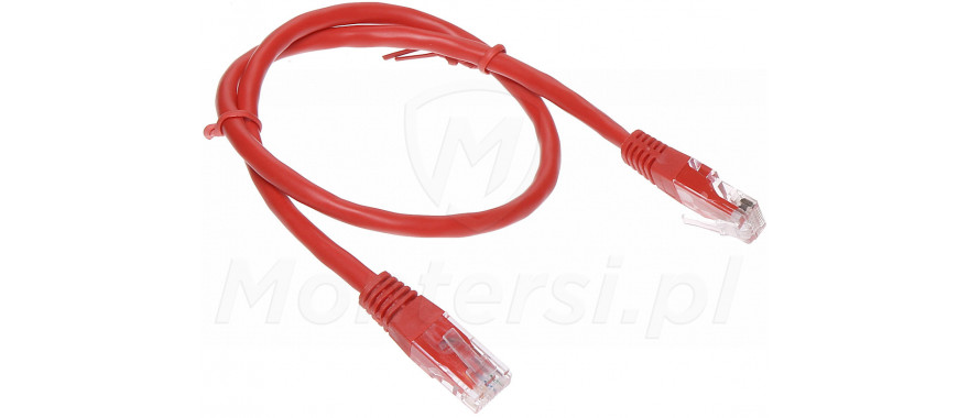 Czerwony patchcord UTP 0.5m