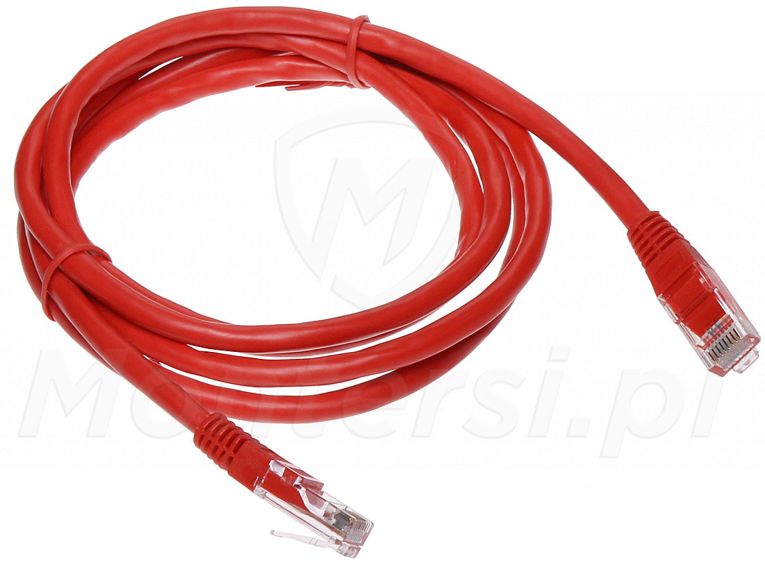 Patchcord U/UTP kat.5e, długość 1.5m - czerwony