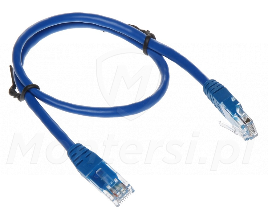 Patchcord U/UTP kat.5e, długość 1m - niebieski
