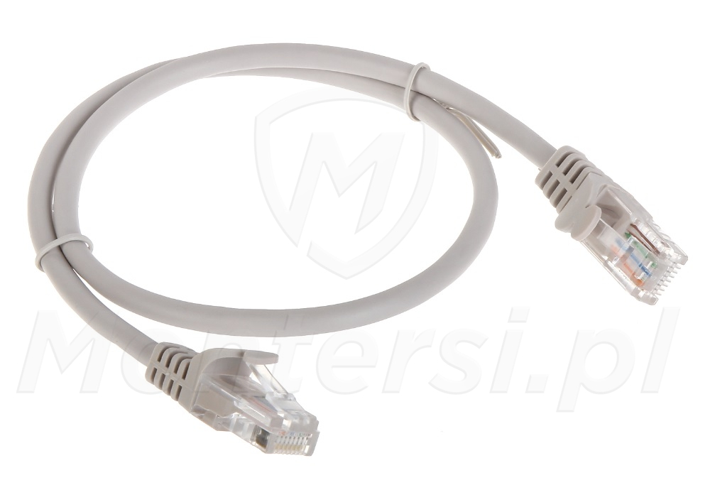 Patchcord U/UTP kat.5e, długość 0.5m - szary