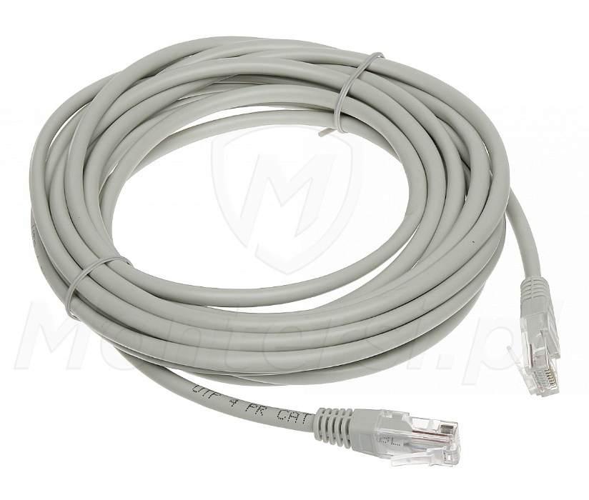 Patchcord U/UTP kat.5e, długość 5m - szary